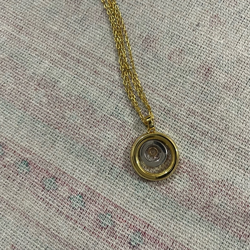 Chopard Gold and Crystal Circular Pendant Necklace - Picture 11 of 14